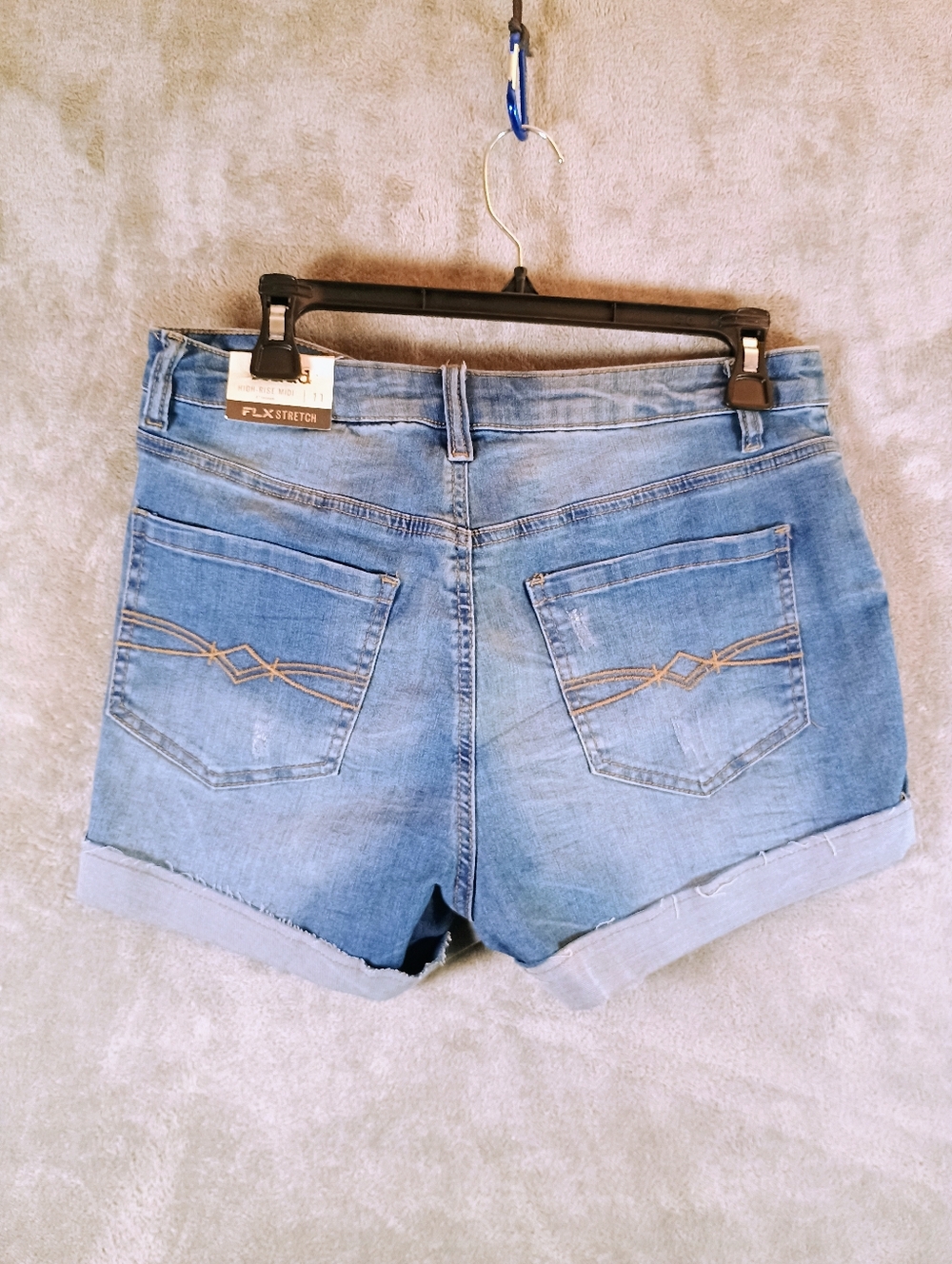 NWT Mudd Juniors Light Blue Denim Button-Front Jean Shorts Size 11 - Picture 10 of 14